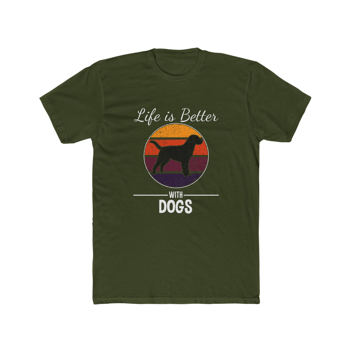 Unisex Cotton Crew Tee Life is Better With Dogs