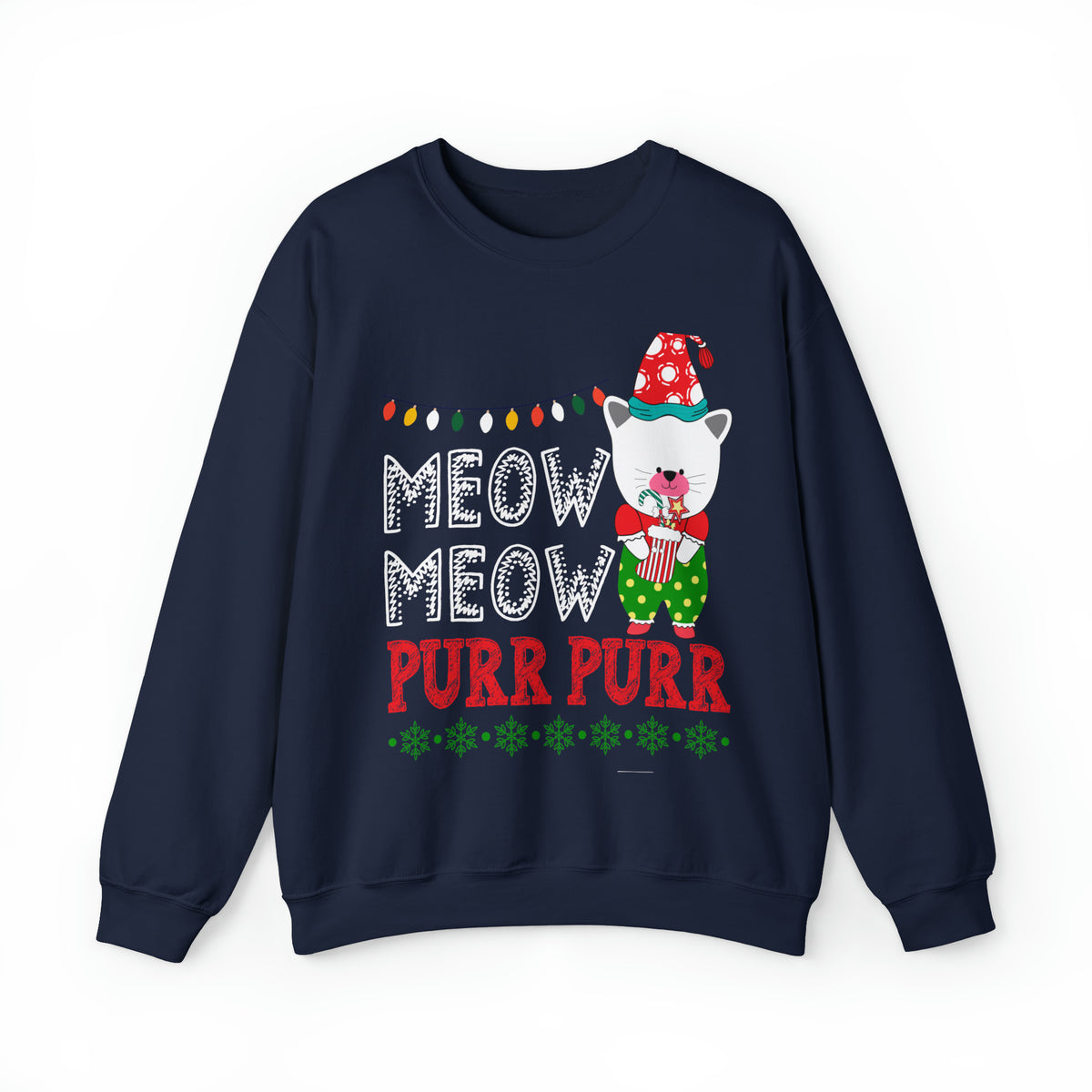 Unisex Heavy Blend™ Crewneck Sweatshirt Cat Christmas