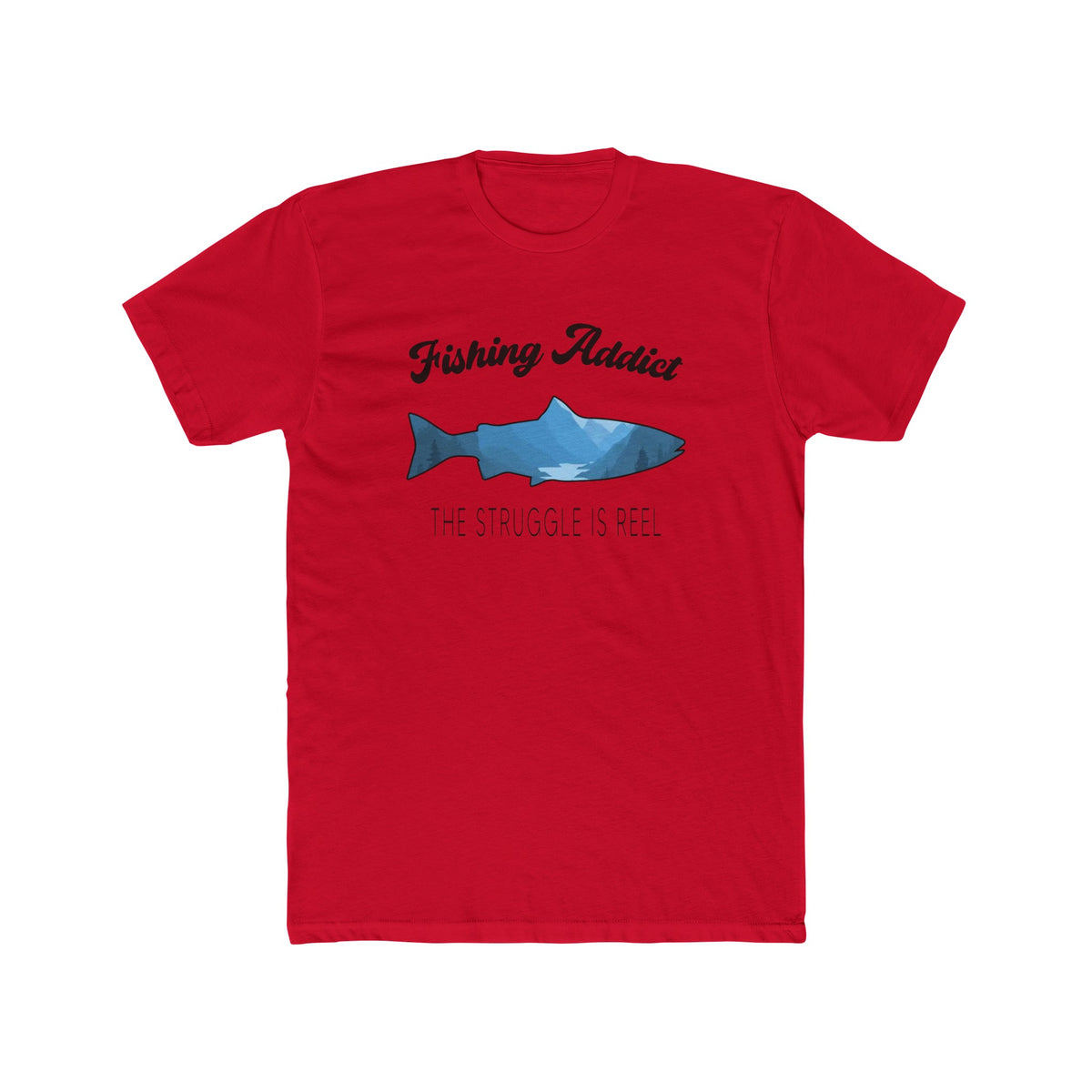 Unisex Cotton Crew Tee Fishing Addict