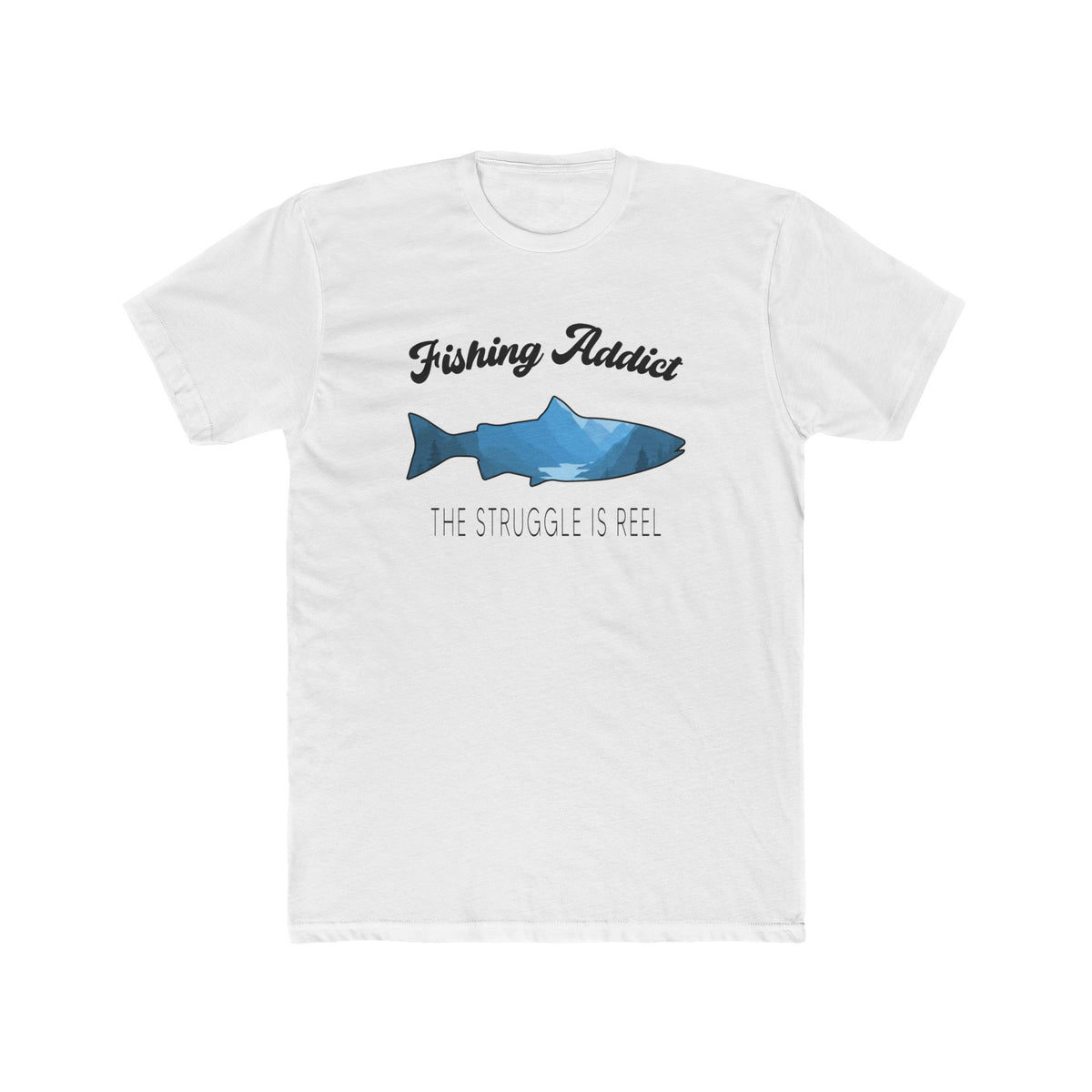 Unisex Cotton Crew Tee Fishing Addict