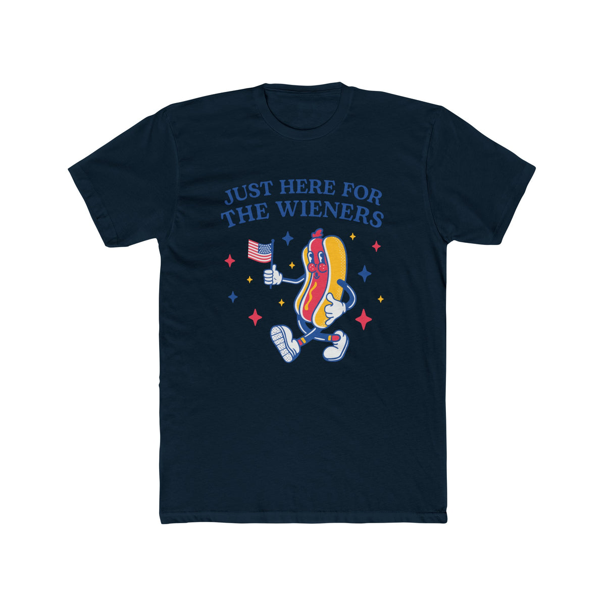 Unisex Cotton Crew Tee Just Here For the Wieners