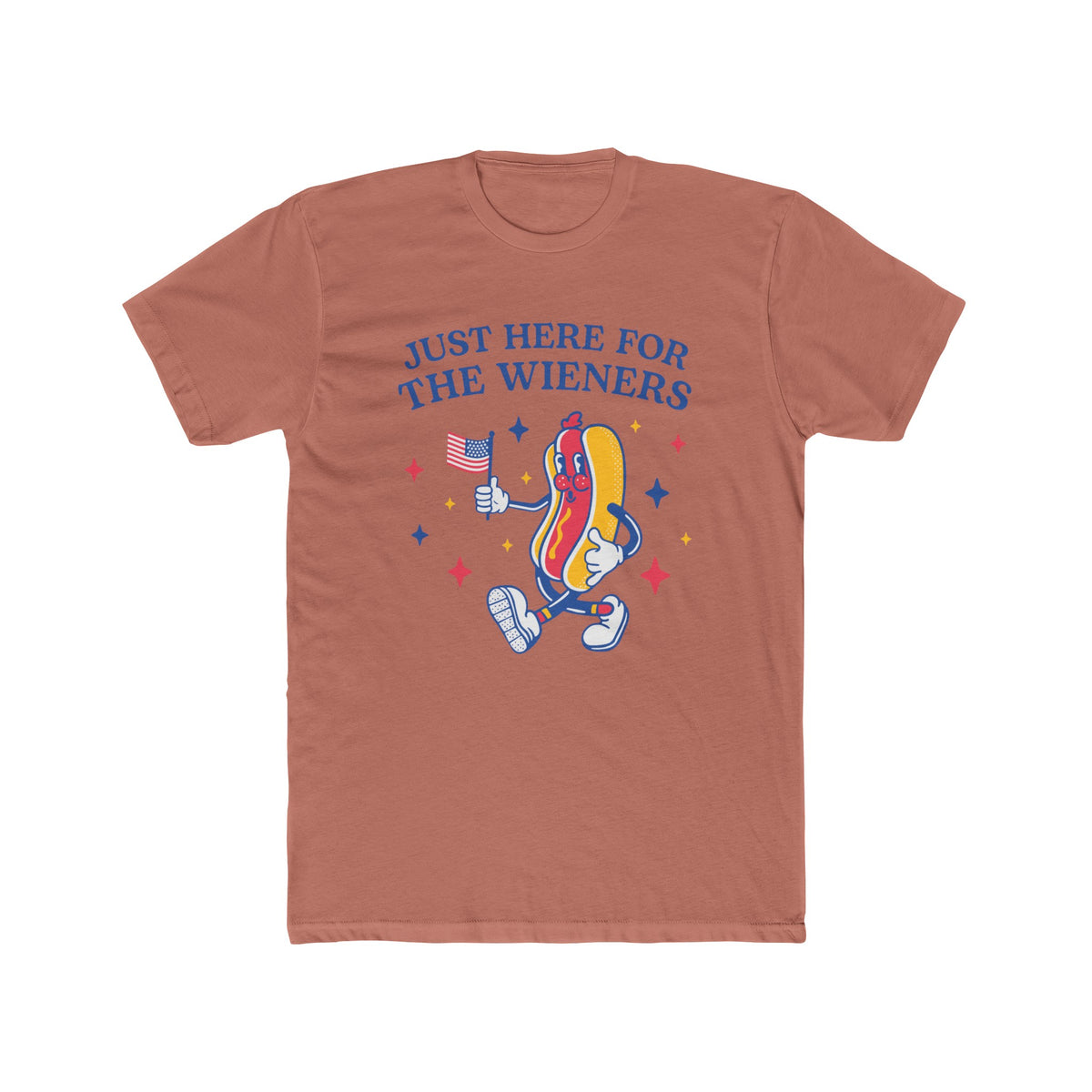 Unisex Cotton Crew Tee Just Here For the Wieners