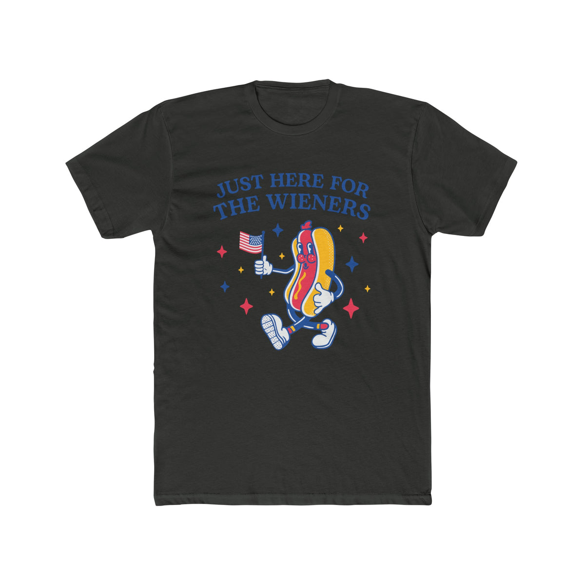 Unisex Cotton Crew Tee Just Here For the Wieners