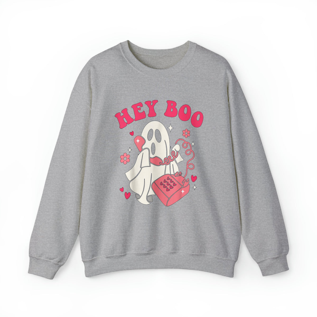 Unisex Sweatshirt Hey Boo Cute Ghost Face