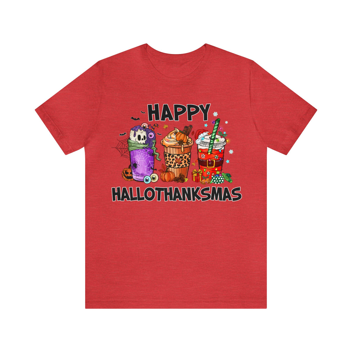 Unisex BELLA CANVA T-Shirt HalloThanksMas Drinks Trendy