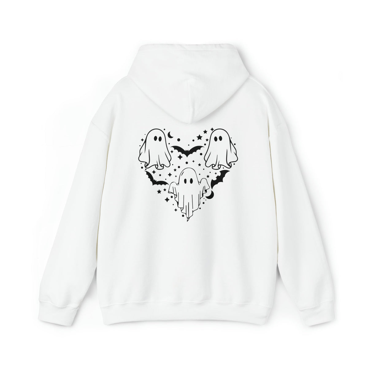 Unisex HOODIE Halloween mystical ghost Doodle Heart Cute Spooky Ghost