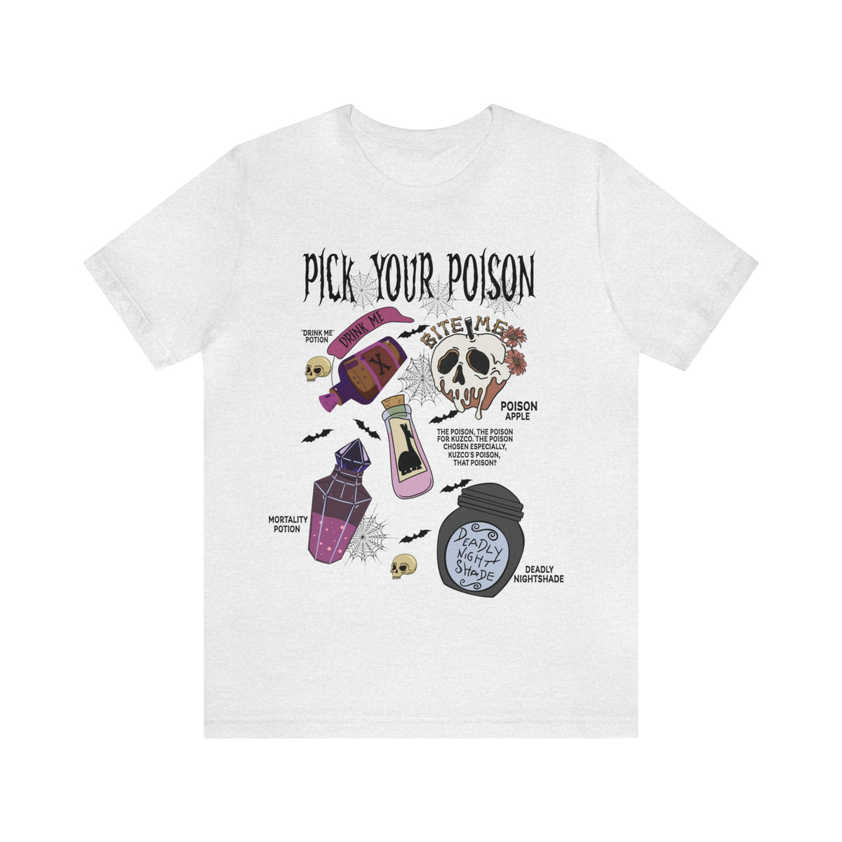 UNISEX Bella Canva T-Shirt Pick Your Poison Evil Retro Villains