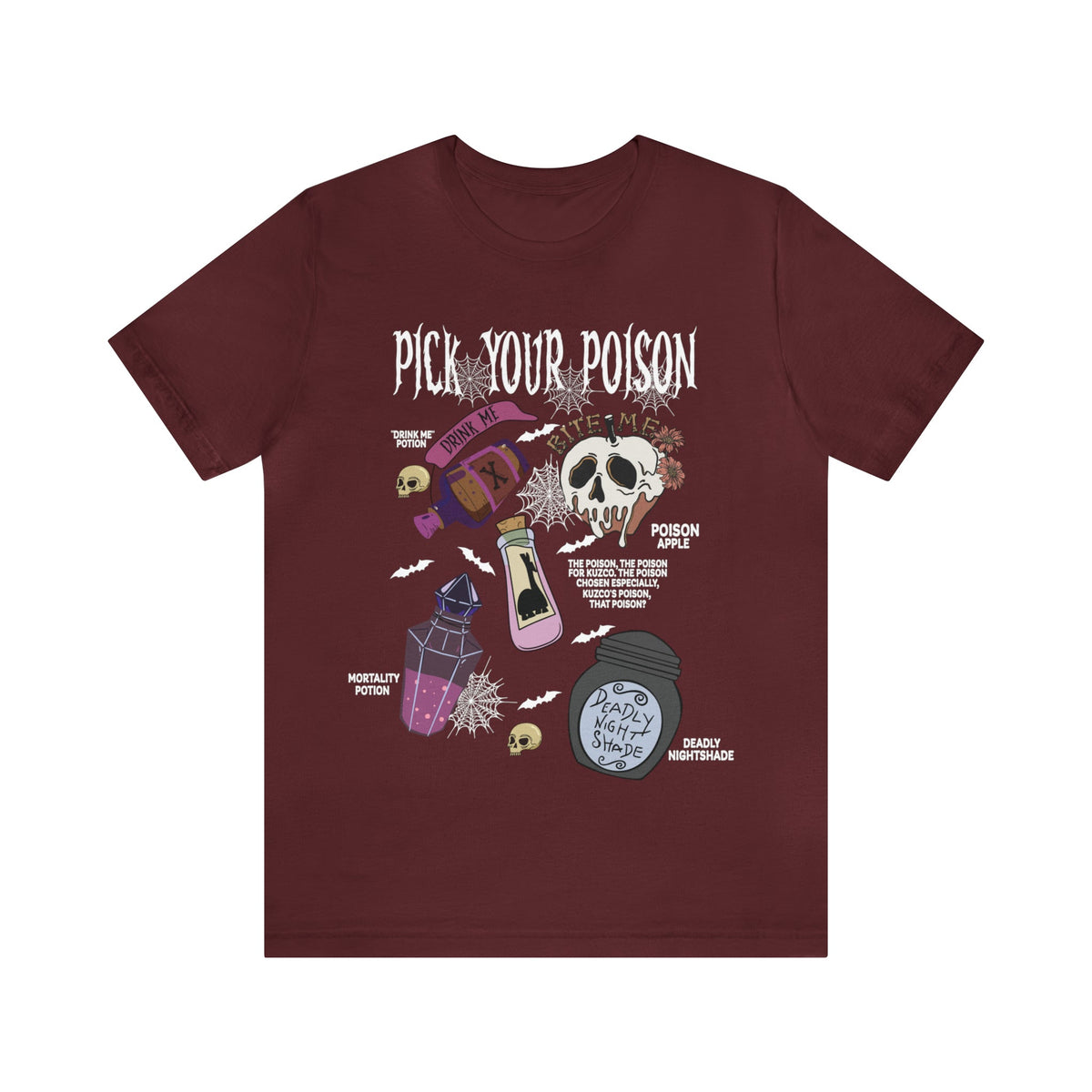 UNISEX Bella Canva T-Shirt Pick Your Poison Evil Retro Villains