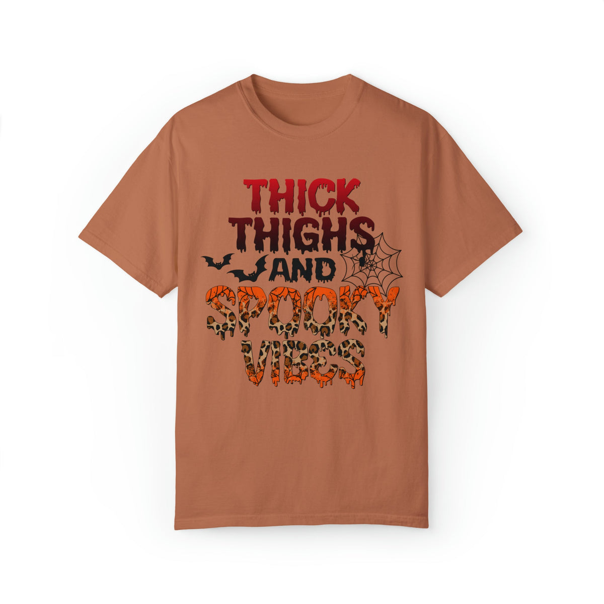 Unisex COMFORT COLORS T-Shirt Thick Thighs and Spooky Vibes Funny Halloween