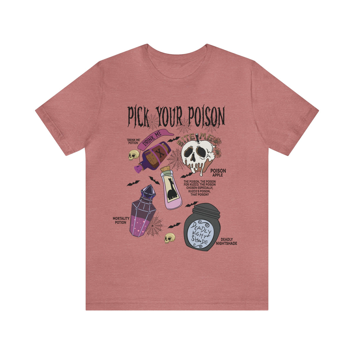 UNISEX Bella Canva T-Shirt Pick Your Poison Evil Retro Villains