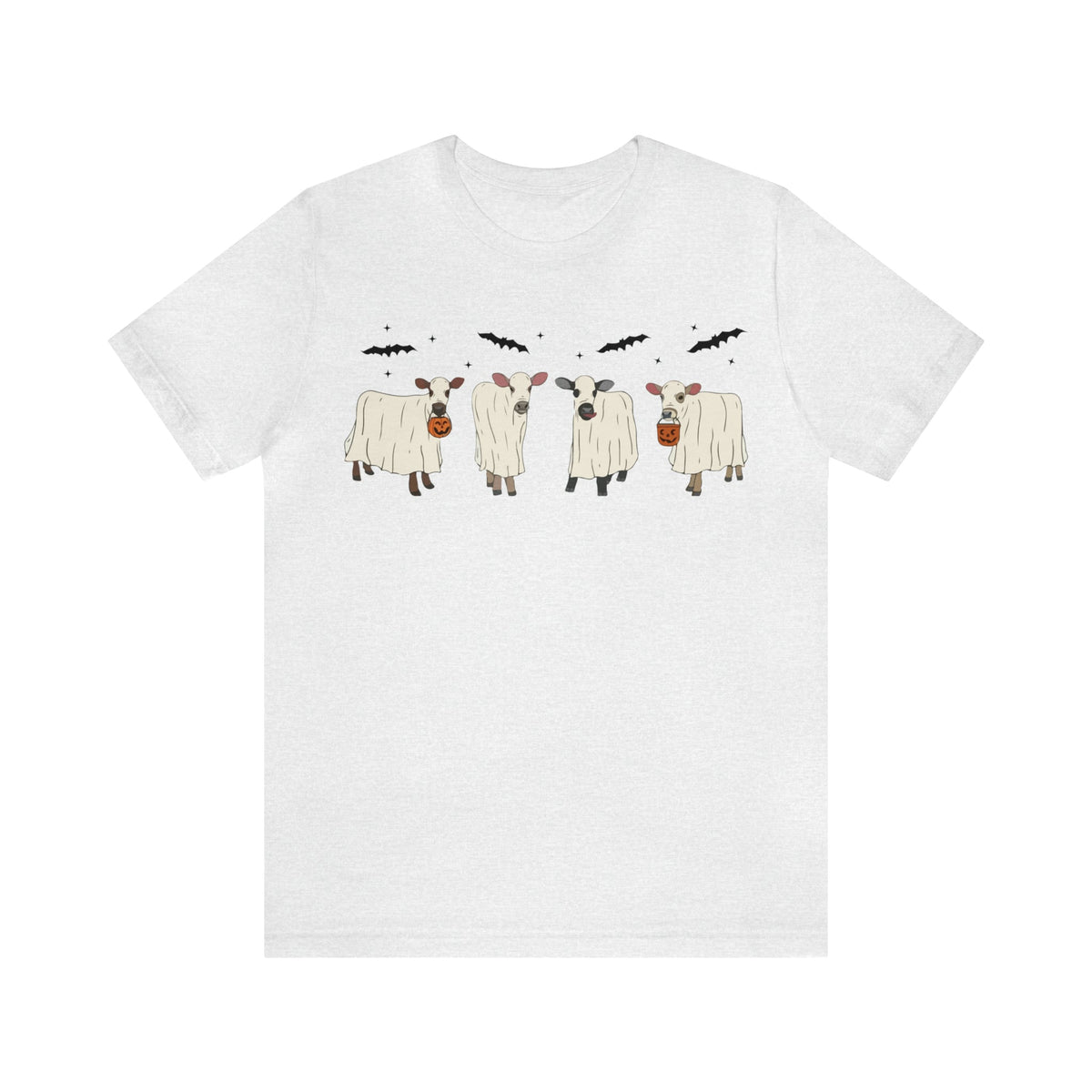 Unisex BELLA CANVA T-Shirt Cute Cow Ghost, bull Ghost , This Is Some Bull Sheet, Funny cow lovers