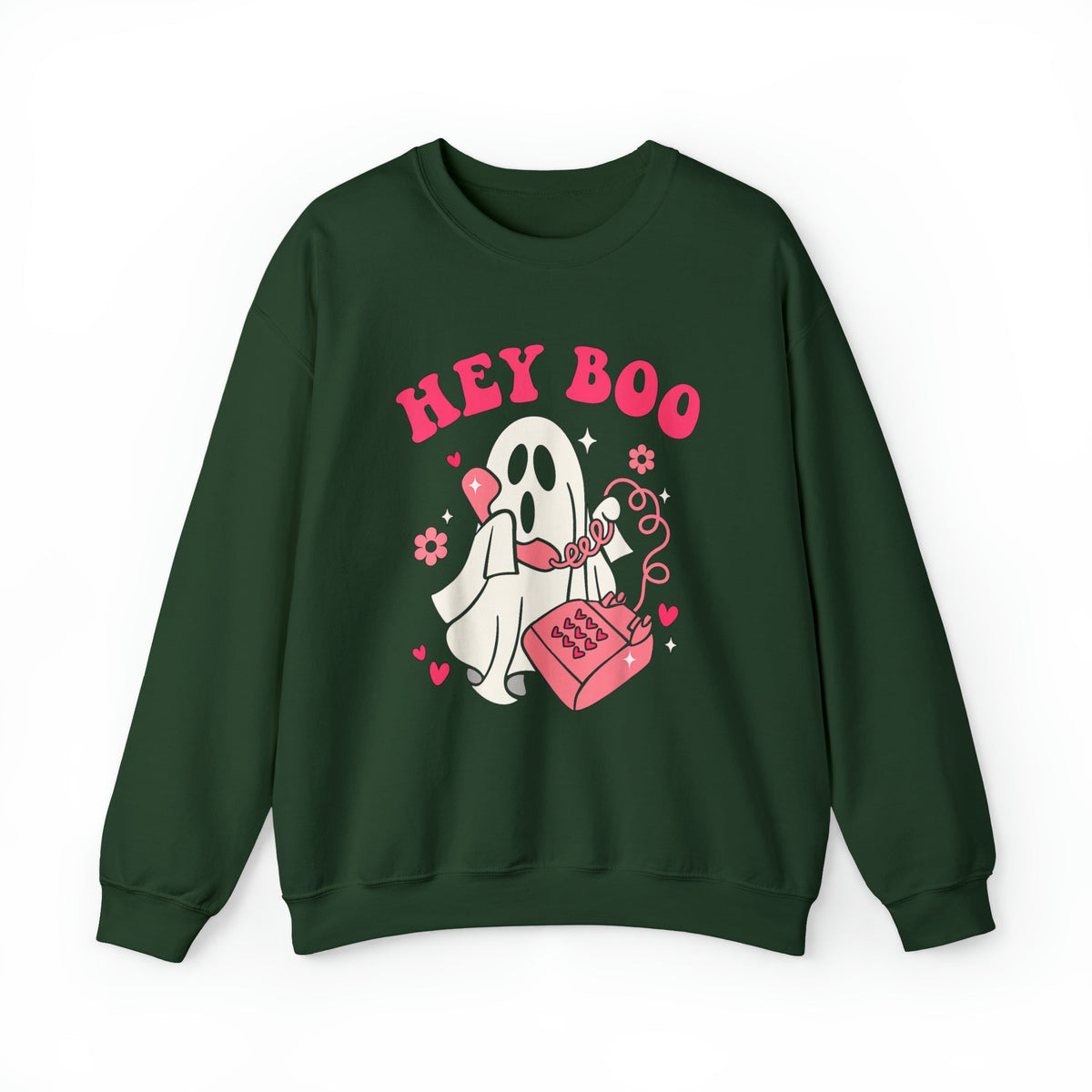 Unisex Sweatshirt Hey Boo Cute Ghost Face