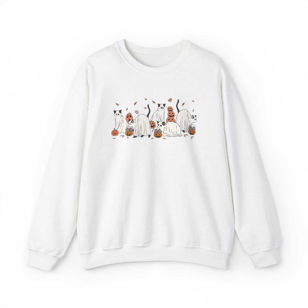 Unisex Sweatshirt Halloween Cute Cat Ghosts