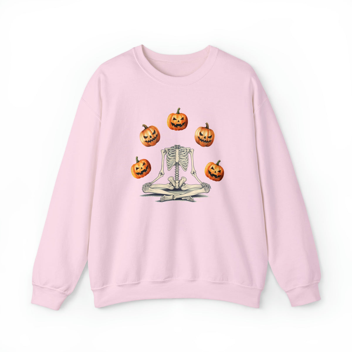 Unisex funny Skeleton pumpkin Sweatshirt, ghostly pumpkin autumnal crewneck