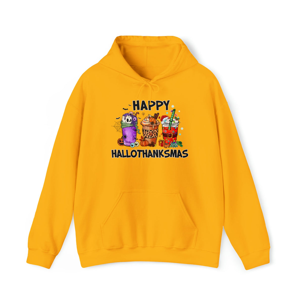 Unisex HOODIE HalloThanksMas Drinks Trendy Halloween Thanksgiving Christmas Drinks