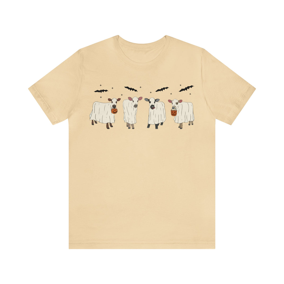 Unisex BELLA CANVA T-Shirt Cute Cow Ghost, bull Ghost , This Is Some Bull Sheet, Funny cow lovers