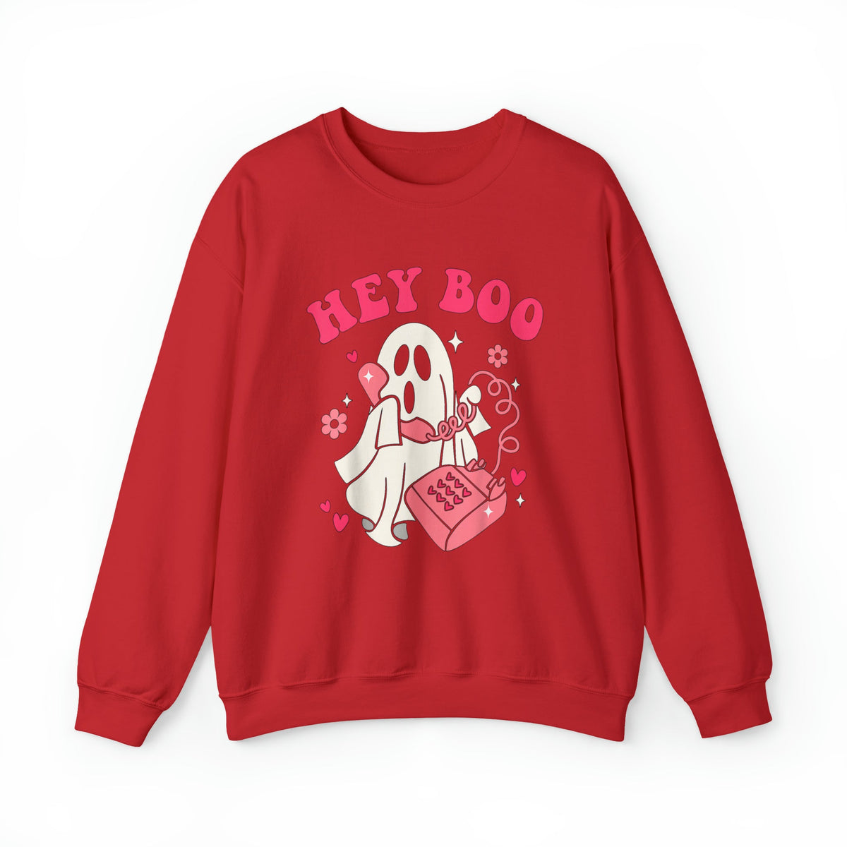 Unisex Sweatshirt Hey Boo Cute Ghost Face