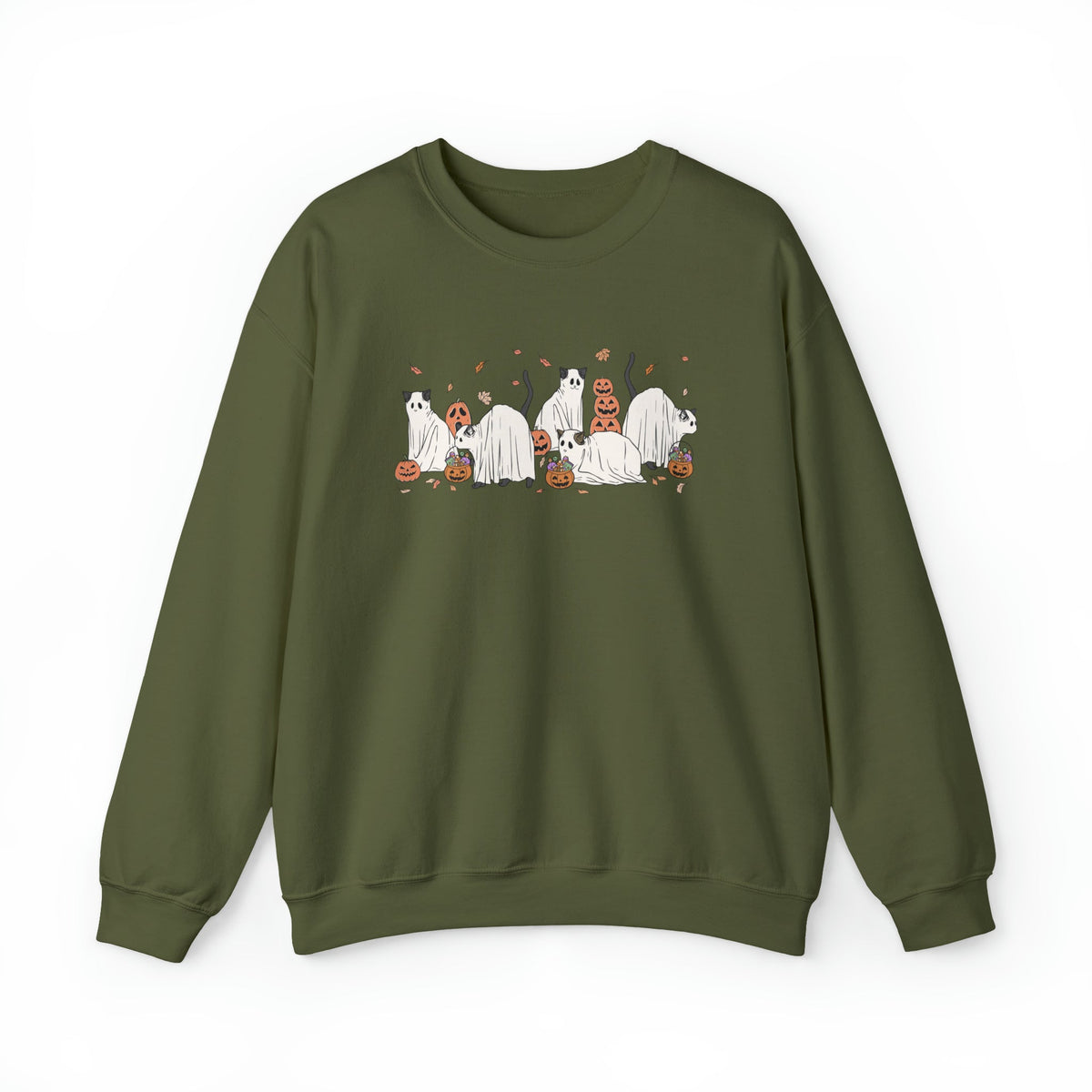 Unisex Sweatshirt Halloween Cute Cat Ghosts