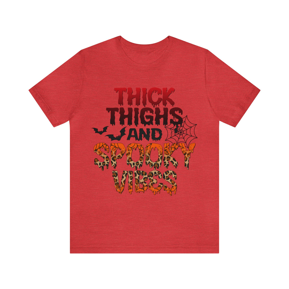 Unisex BELLA CANVA T-Shirt Thick Thighs and Spooky Vibes Funny Halloween