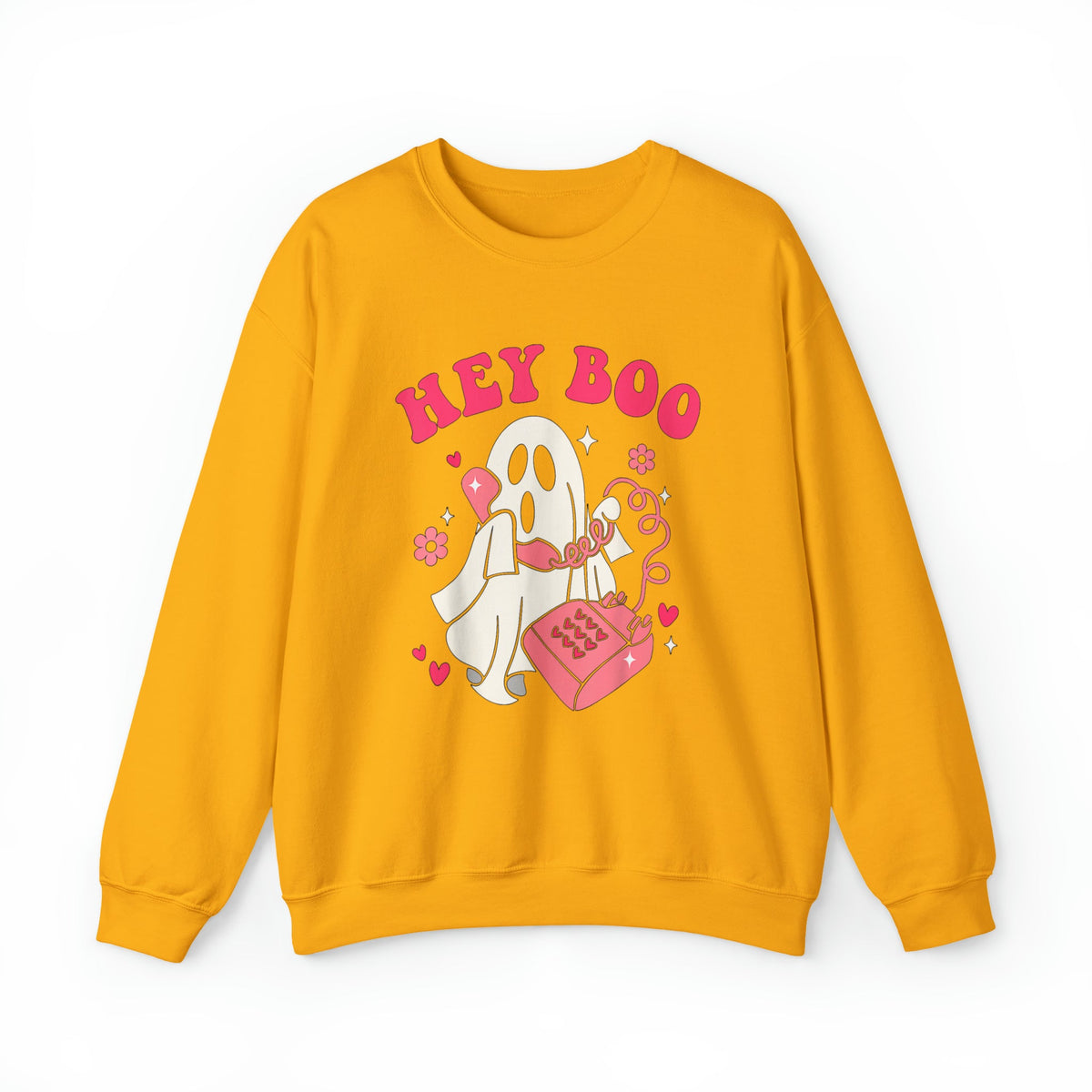 Unisex Sweatshirt Hey Boo Cute Ghost Face