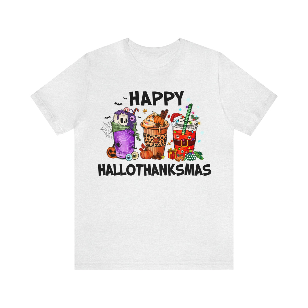 Unisex BELLA CANVA T-Shirt HalloThanksMas Drinks Trendy