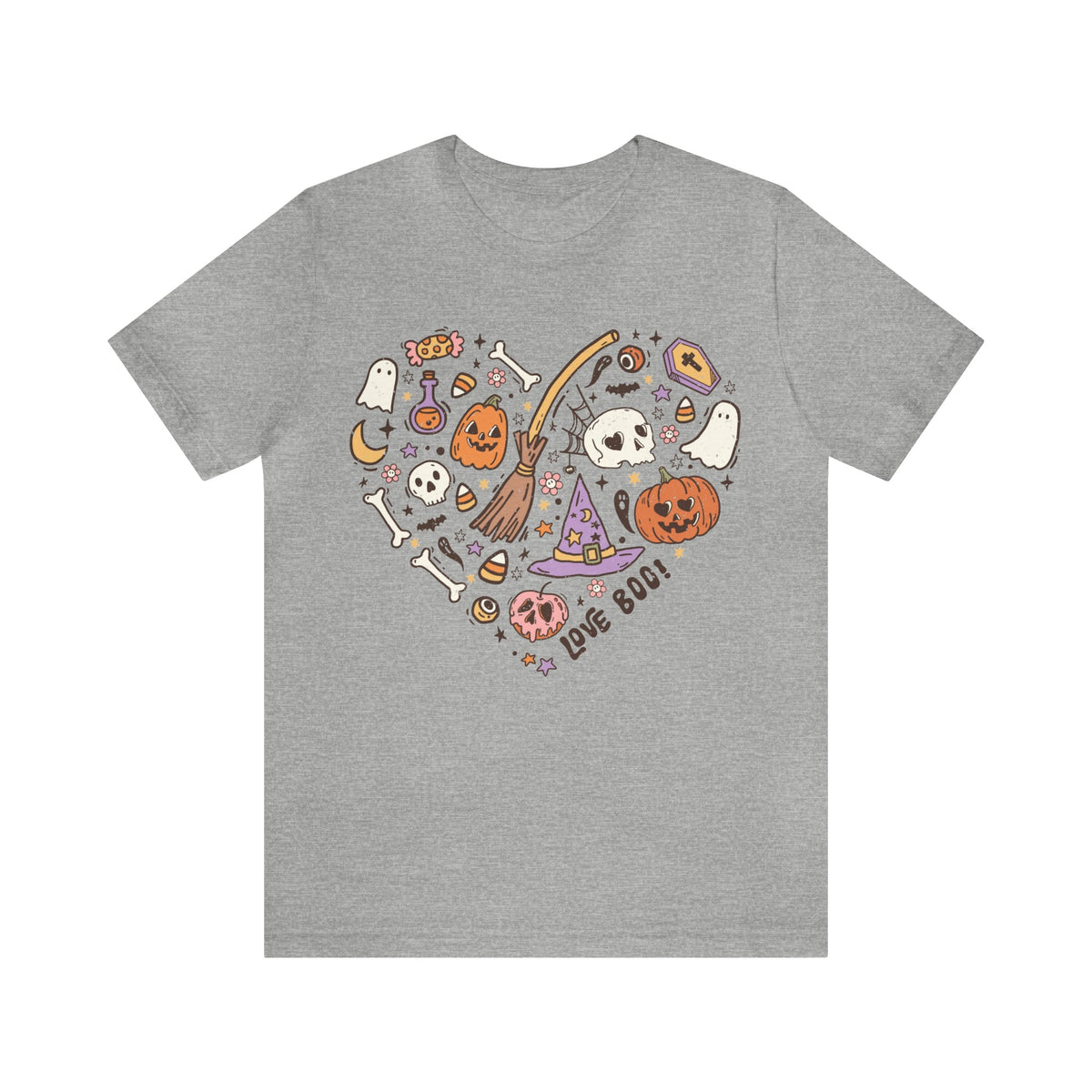 BELLA CANVA T-Shirt Halloween Heart Doodles Cute Halloween Theme Shirt