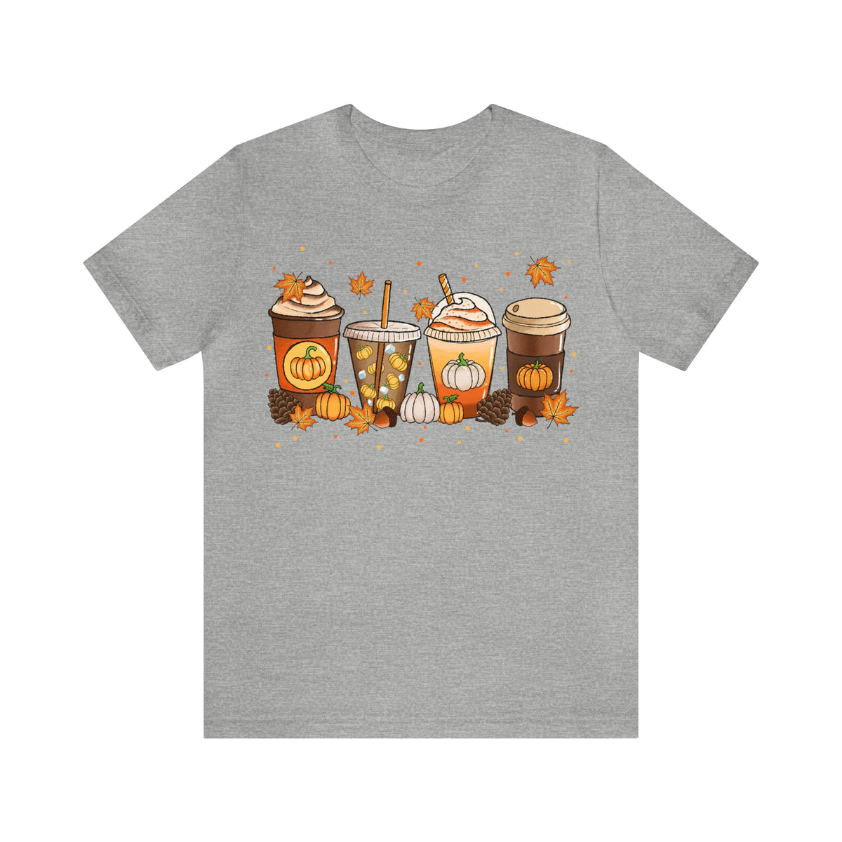 Unisex BELLA CANVA T-Shirt Pumpkin Spice Falls Drinks Pumpkin Latte Coffee