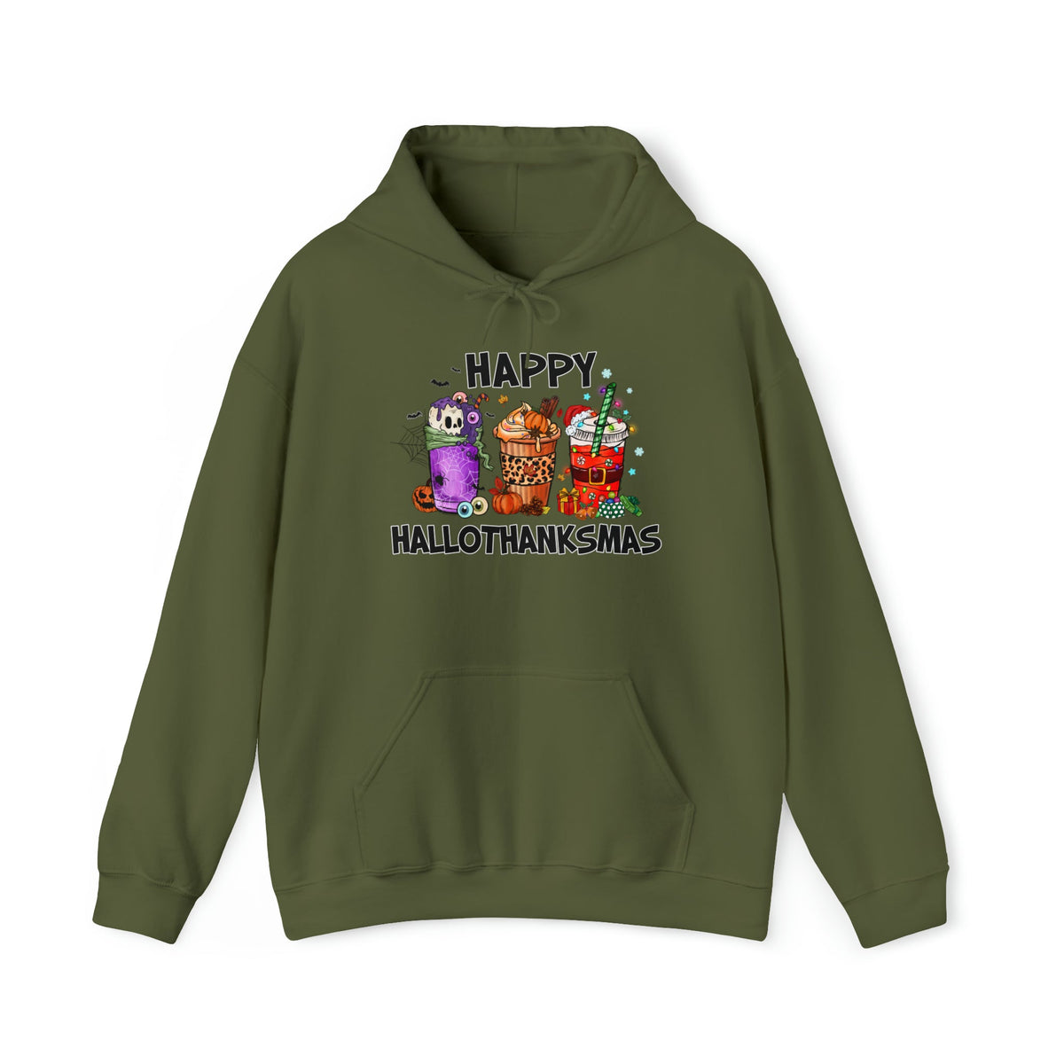 Unisex HOODIE HalloThanksMas Drinks Trendy Halloween Thanksgiving Christmas Drinks