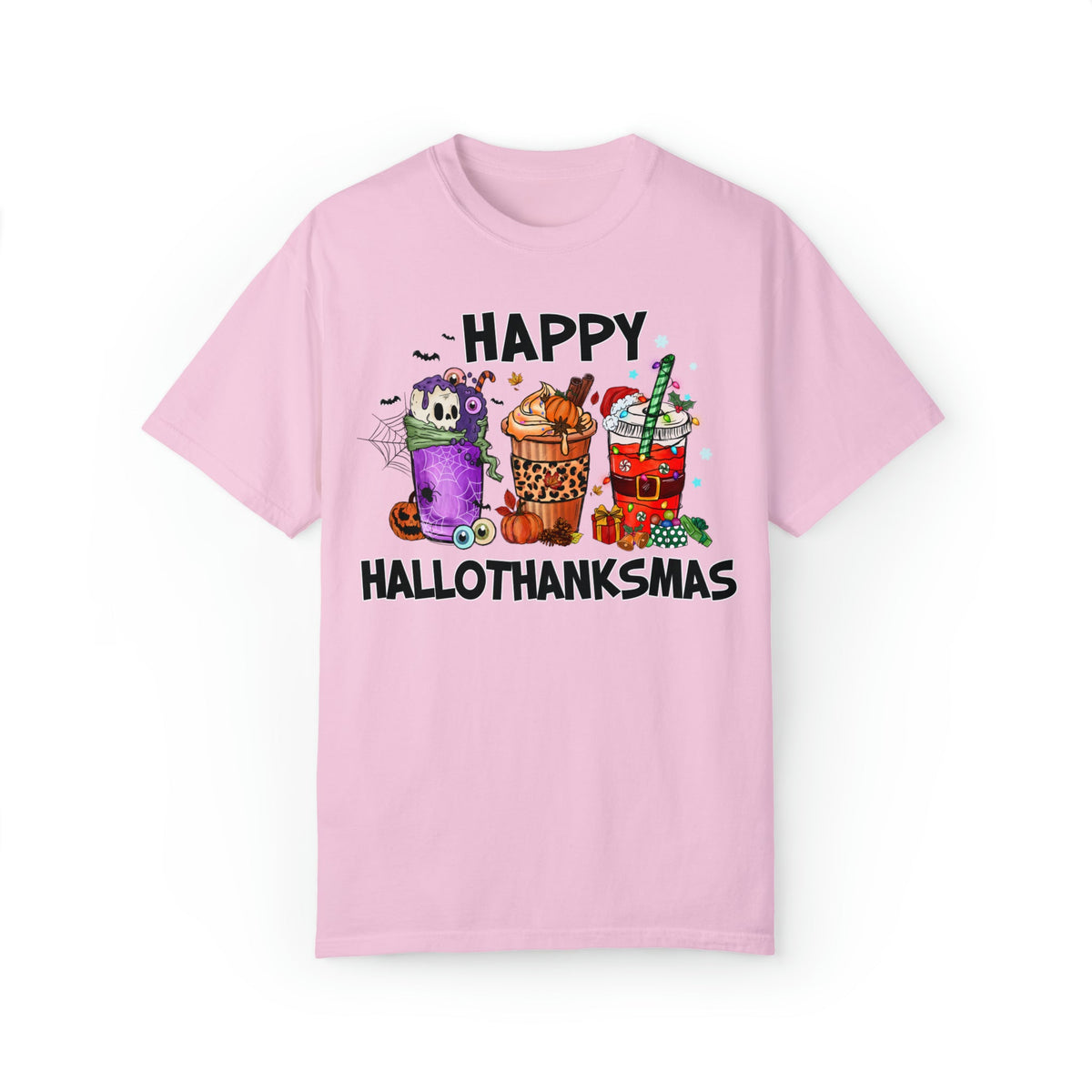 Unisex COMFORT COLORS T-Shirt HalloThanksMas Drinks Tre Thanksg Drinks