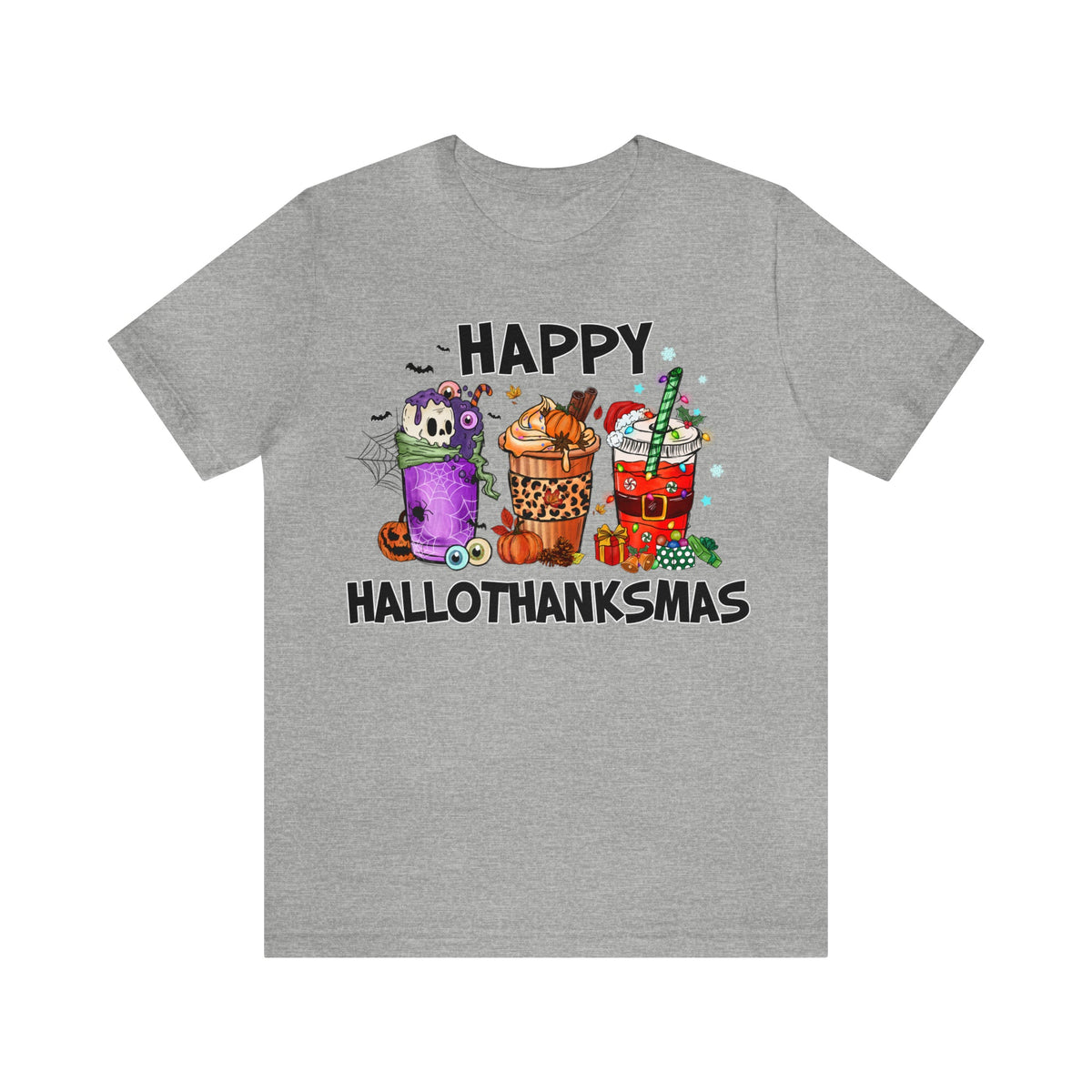 Unisex BELLA CANVA T-Shirt HalloThanksMas Drinks Trendy