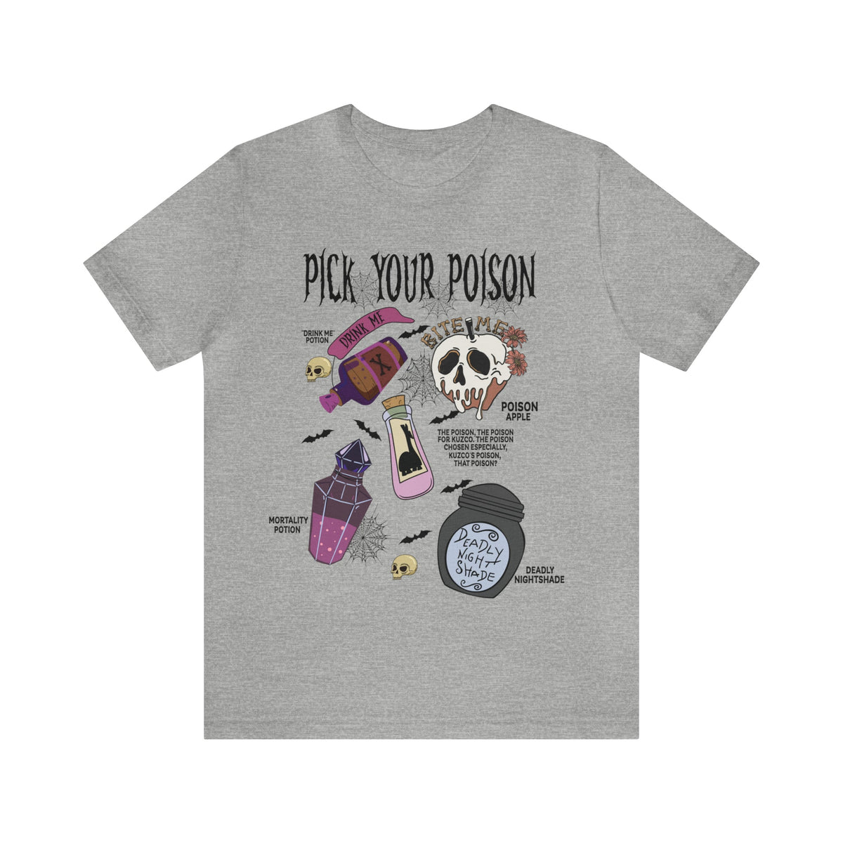 UNISEX Bella Canva T-Shirt Pick Your Poison Evil Retro Villains