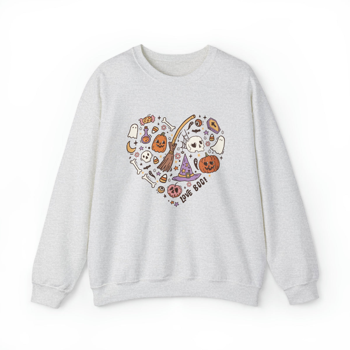 Unisex Sweatshirt Halloween Heart Doodles Cute Halloween Theme Shirt