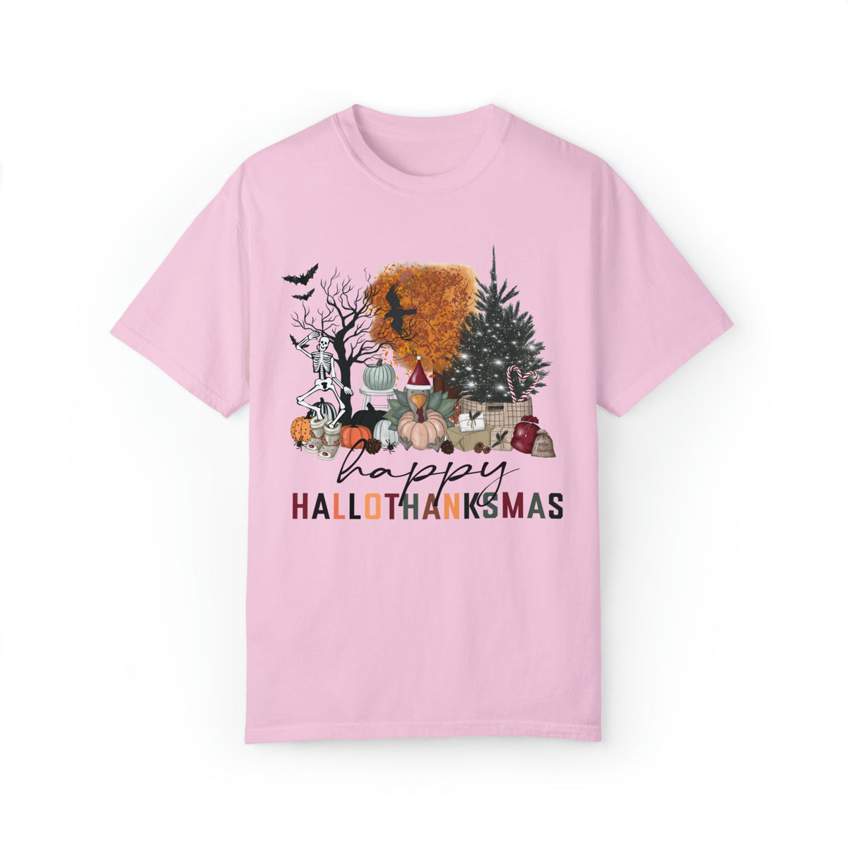 Unisex COMFORT COLORS T-Shirt Happy HalloThanksMas Funny Fall