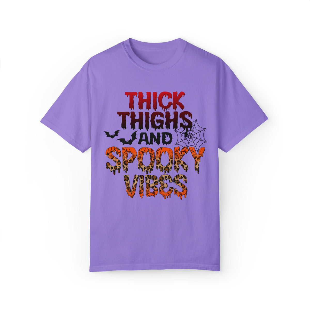 Unisex COMFORT COLORS T-Shirt Thick Thighs and Spooky Vibes Funny Halloween