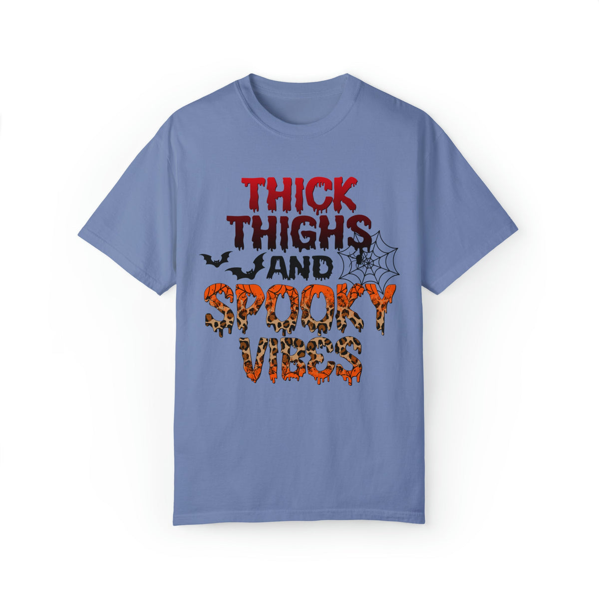 Unisex COMFORT COLORS T-Shirt Thick Thighs and Spooky Vibes Funny Halloween