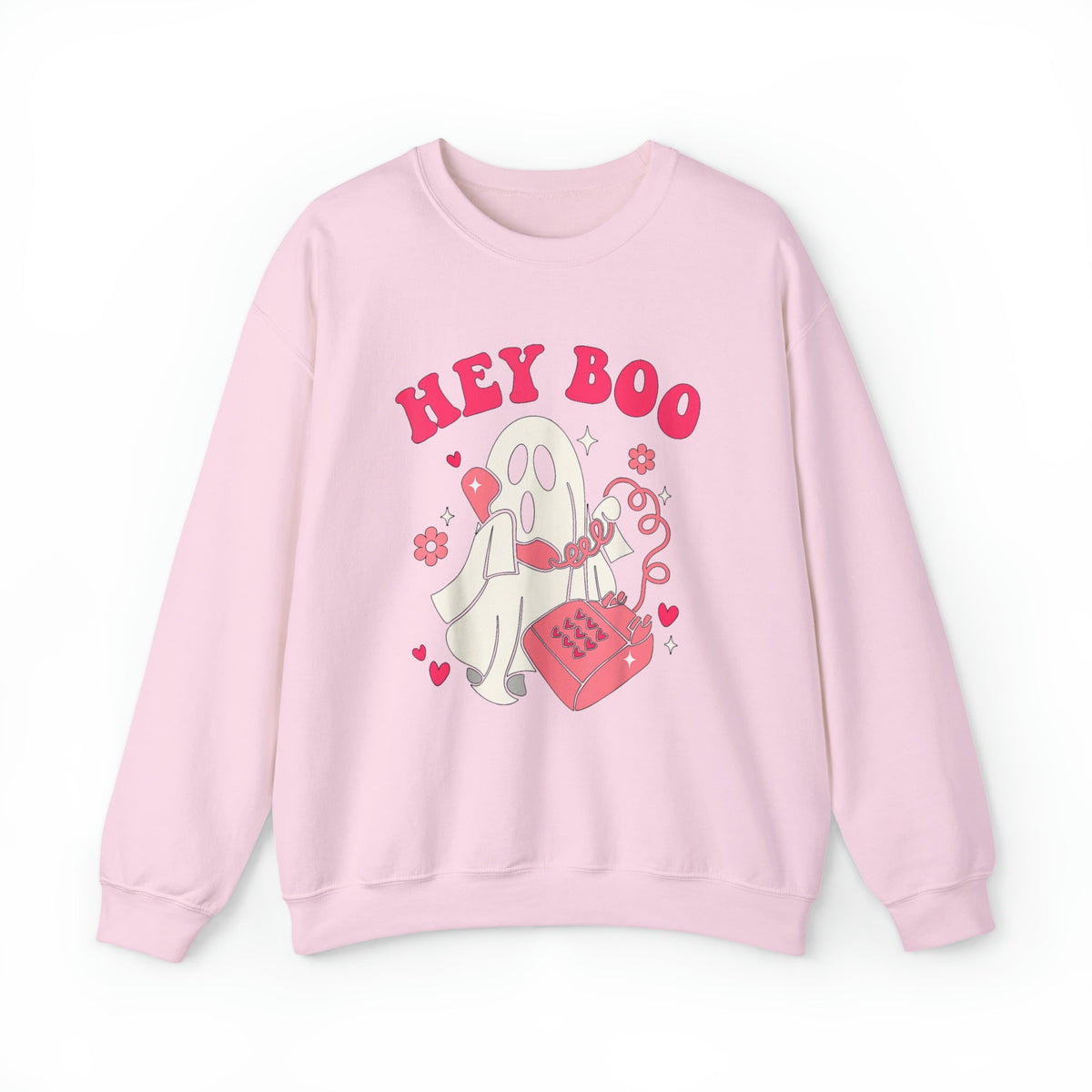 Unisex Sweatshirt Hey Boo Cute Ghost Face