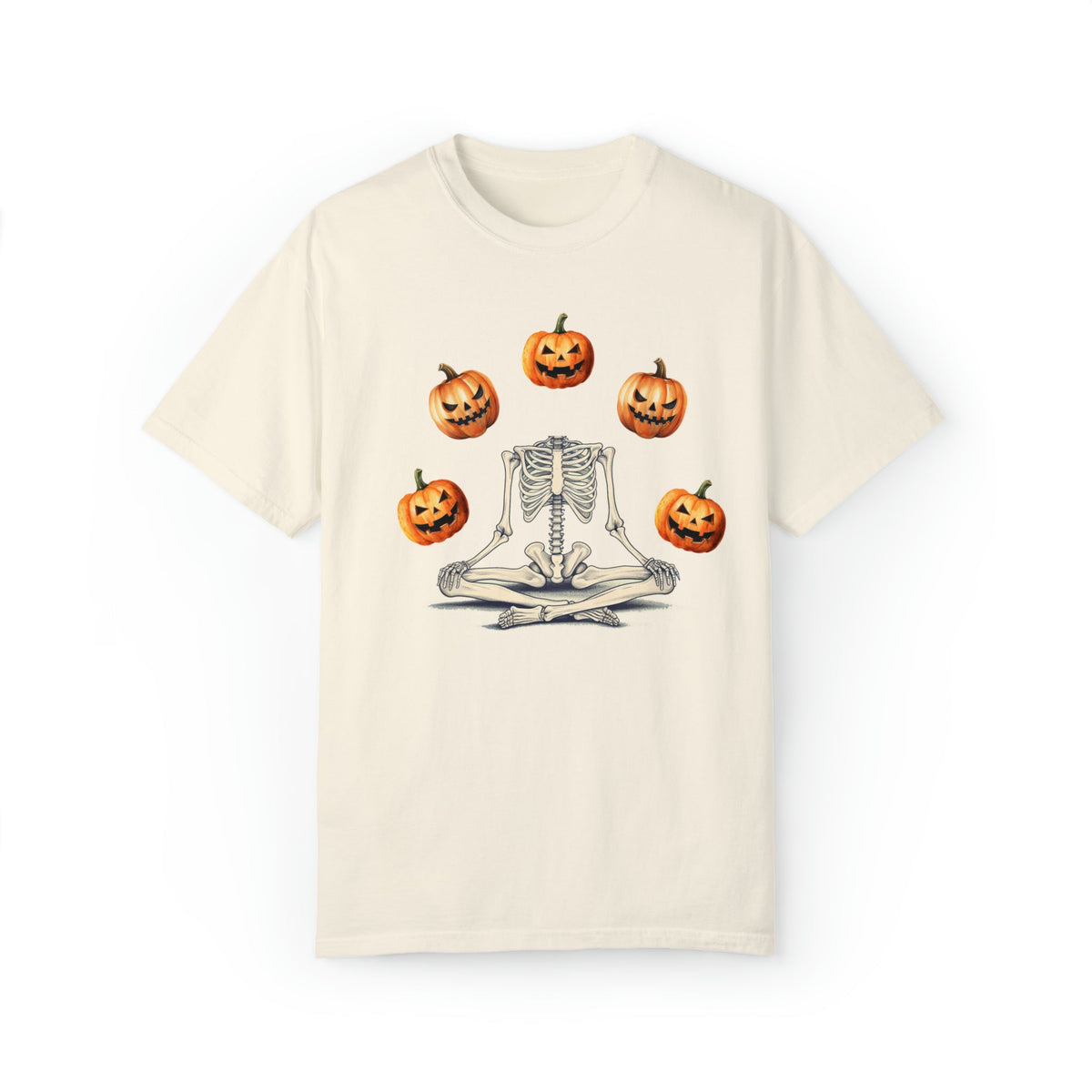 Unisex COMFORT COLORS funny Skeleton pumpkin shirt, ghostly pumpkin autumnal crewneck