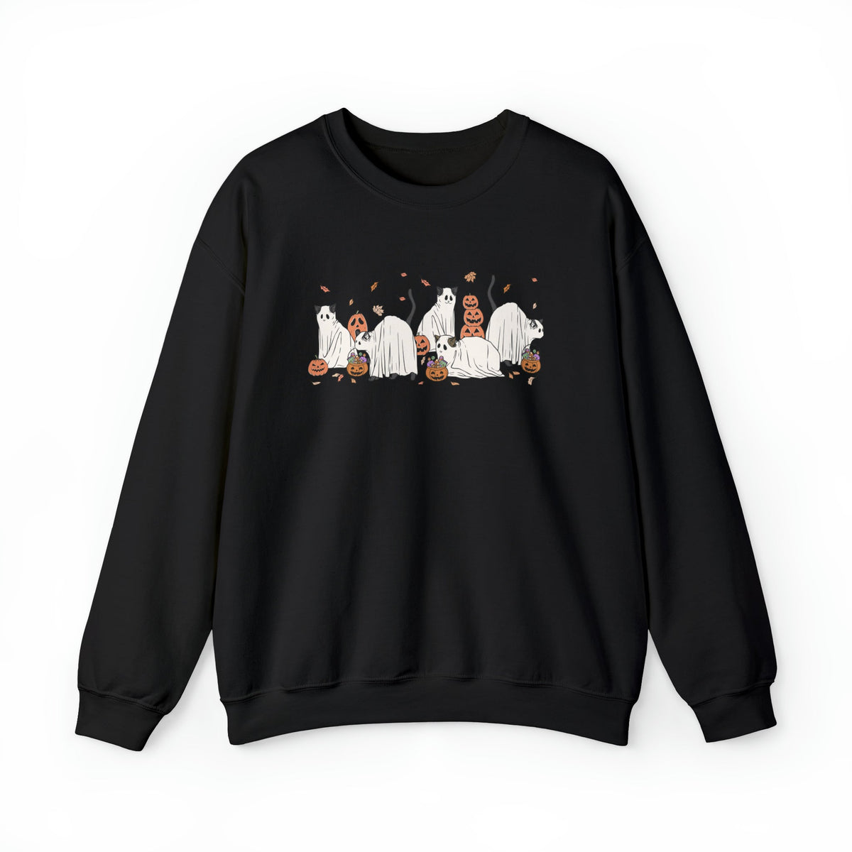 Unisex Sweatshirt Halloween Cute Cat Ghosts