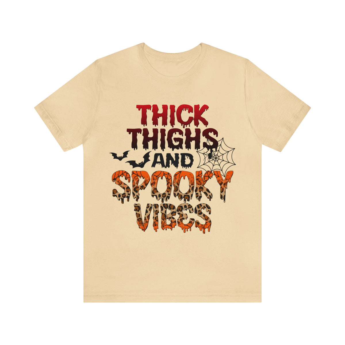 Unisex BELLA CANVA T-Shirt Thick Thighs and Spooky Vibes Funny Halloween