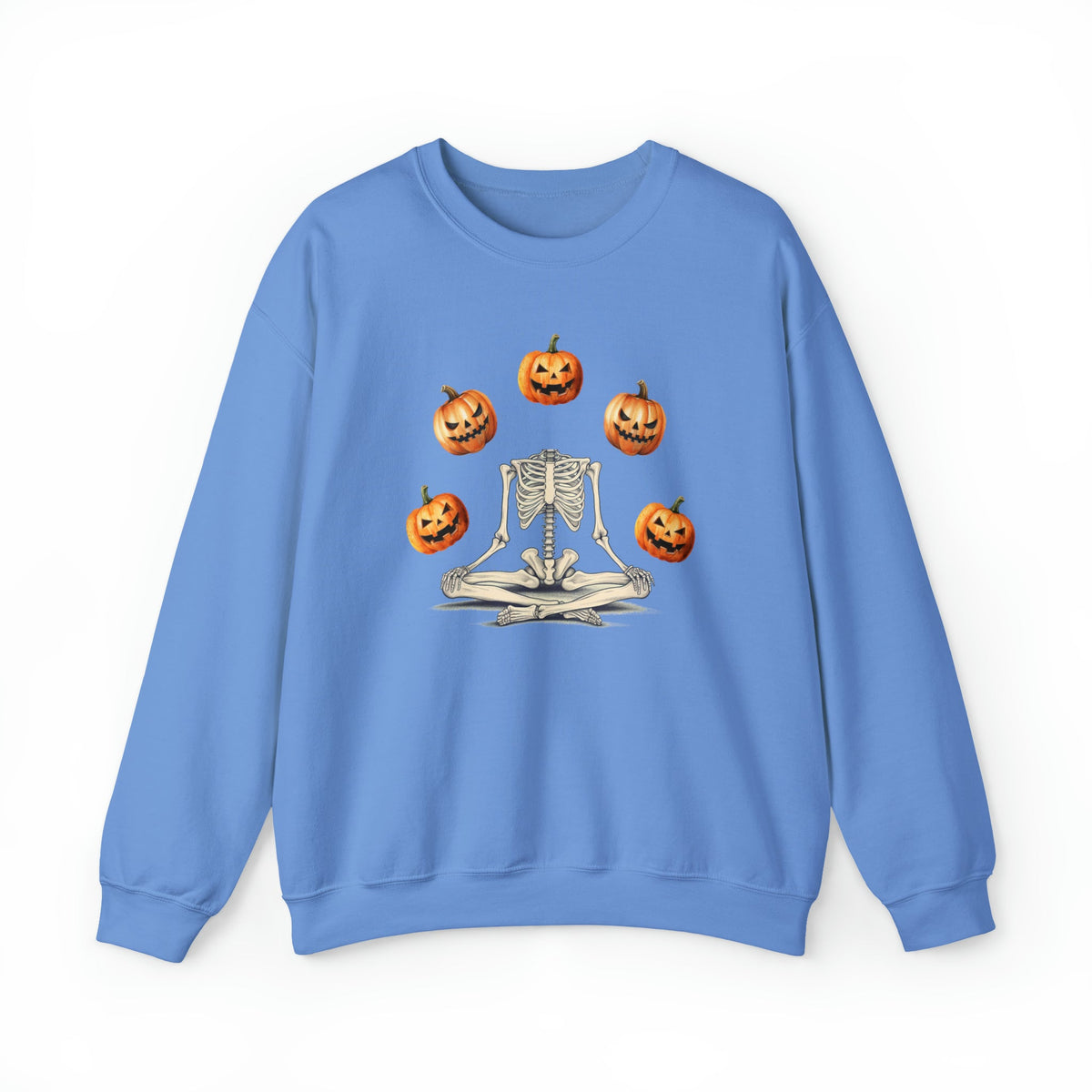 Unisex funny Skeleton pumpkin Sweatshirt, ghostly pumpkin autumnal crewneck