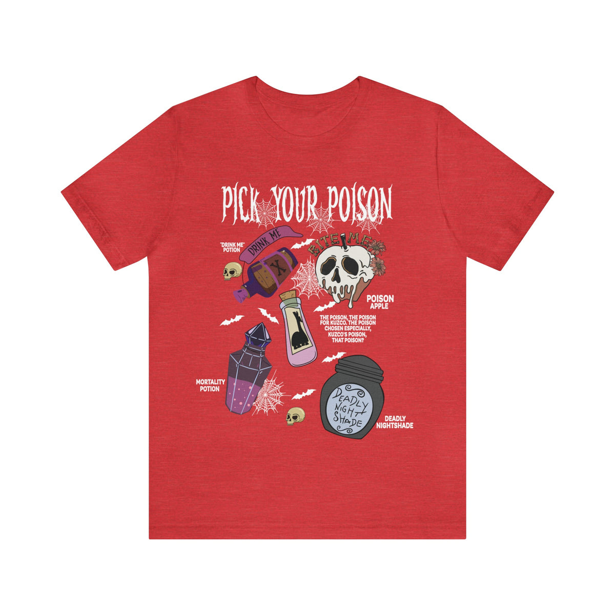 UNISEX Bella Canva T-Shirt Pick Your Poison Evil Retro Villains