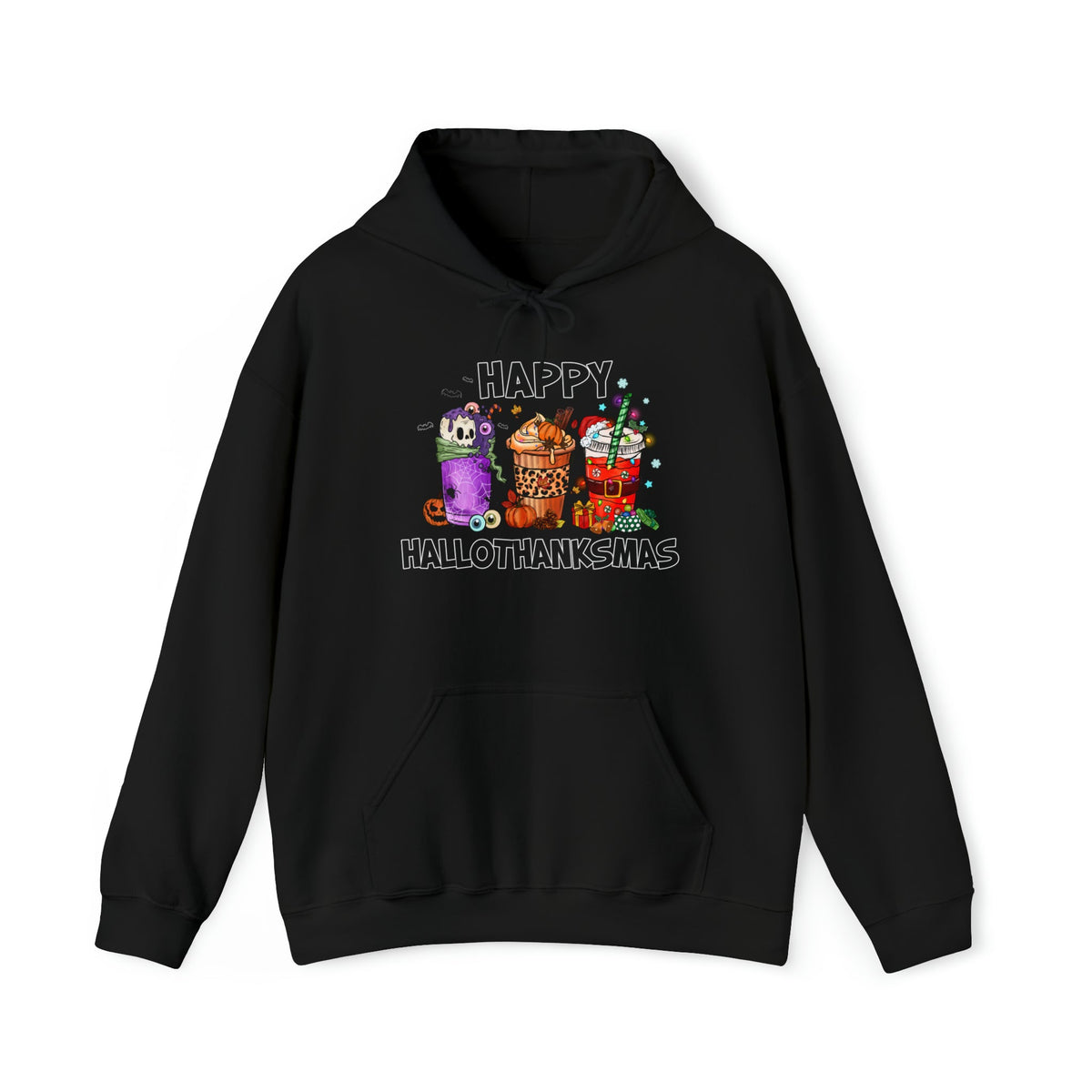 Unisex HOODIE HalloThanksMas Drinks Trendy Halloween Thanksgiving Christmas Drinks