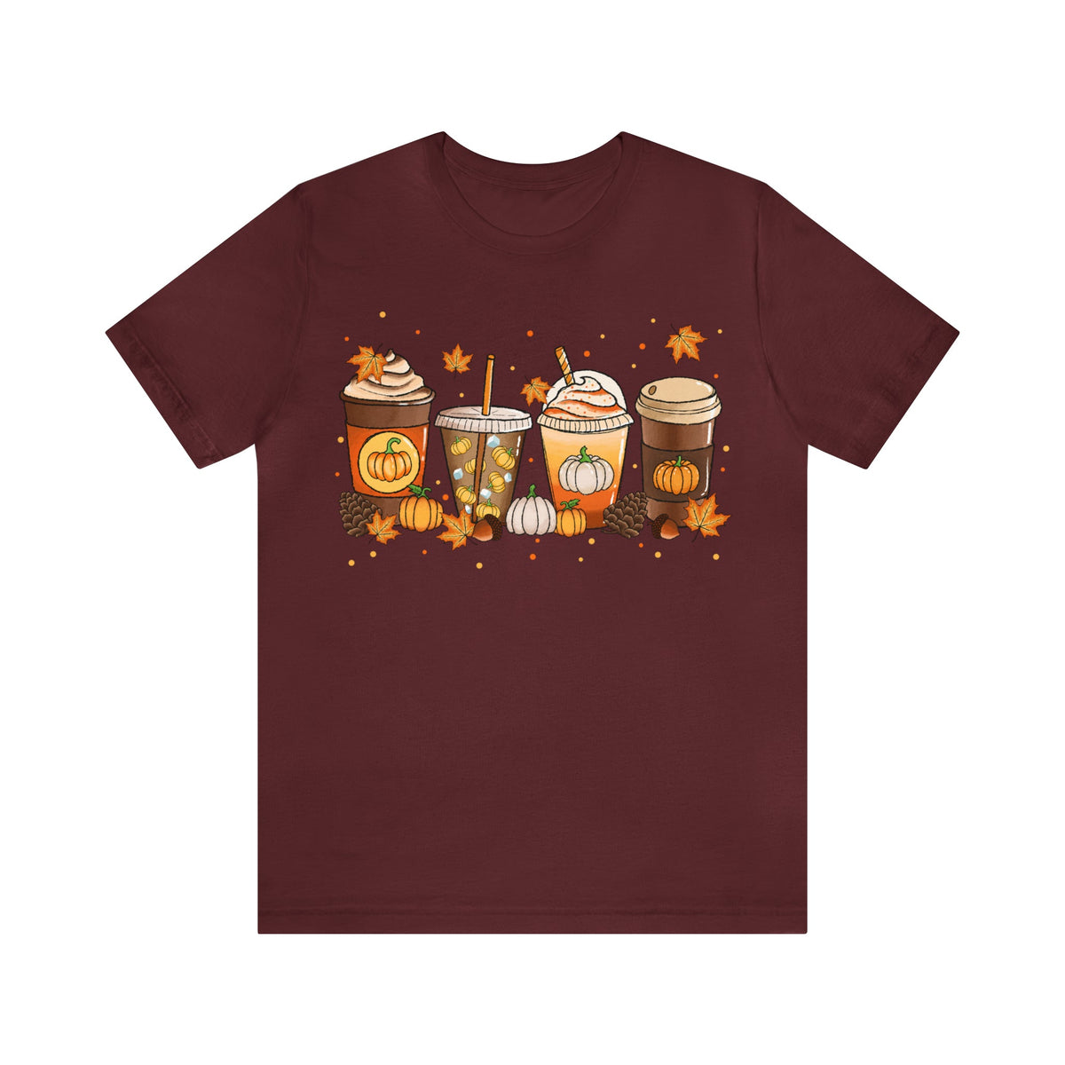 Unisex BELLA CANVA T-Shirt Pumpkin Spice Falls Drinks Pumpkin Latte Coffee