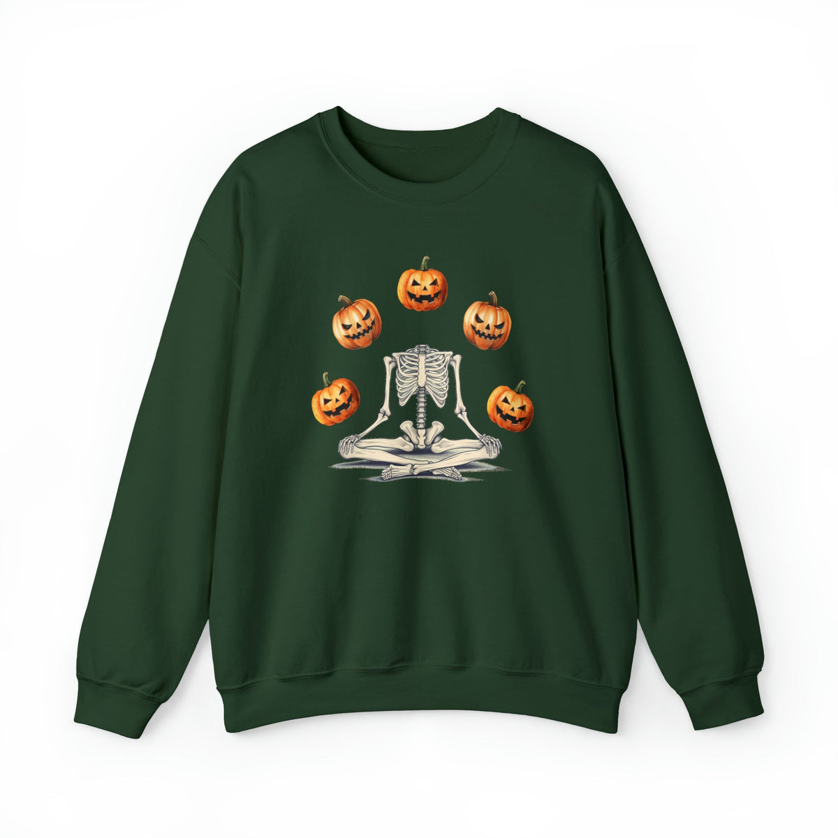 Unisex funny Skeleton pumpkin Sweatshirt, ghostly pumpkin autumnal crewneck