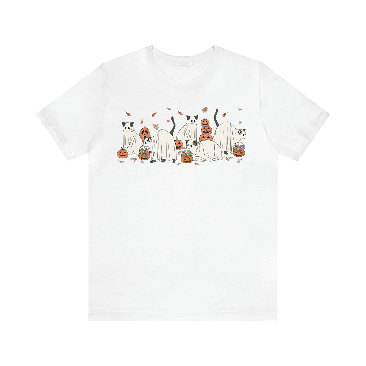 Unisex BELLA CANVA Cute Cat Ghosts