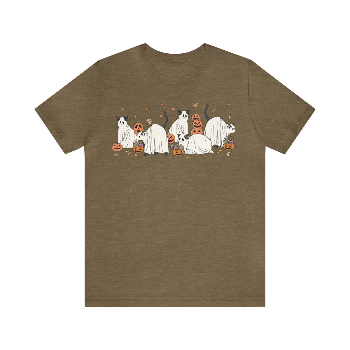 Unisex BELLA CANVA Cute Cat Ghosts