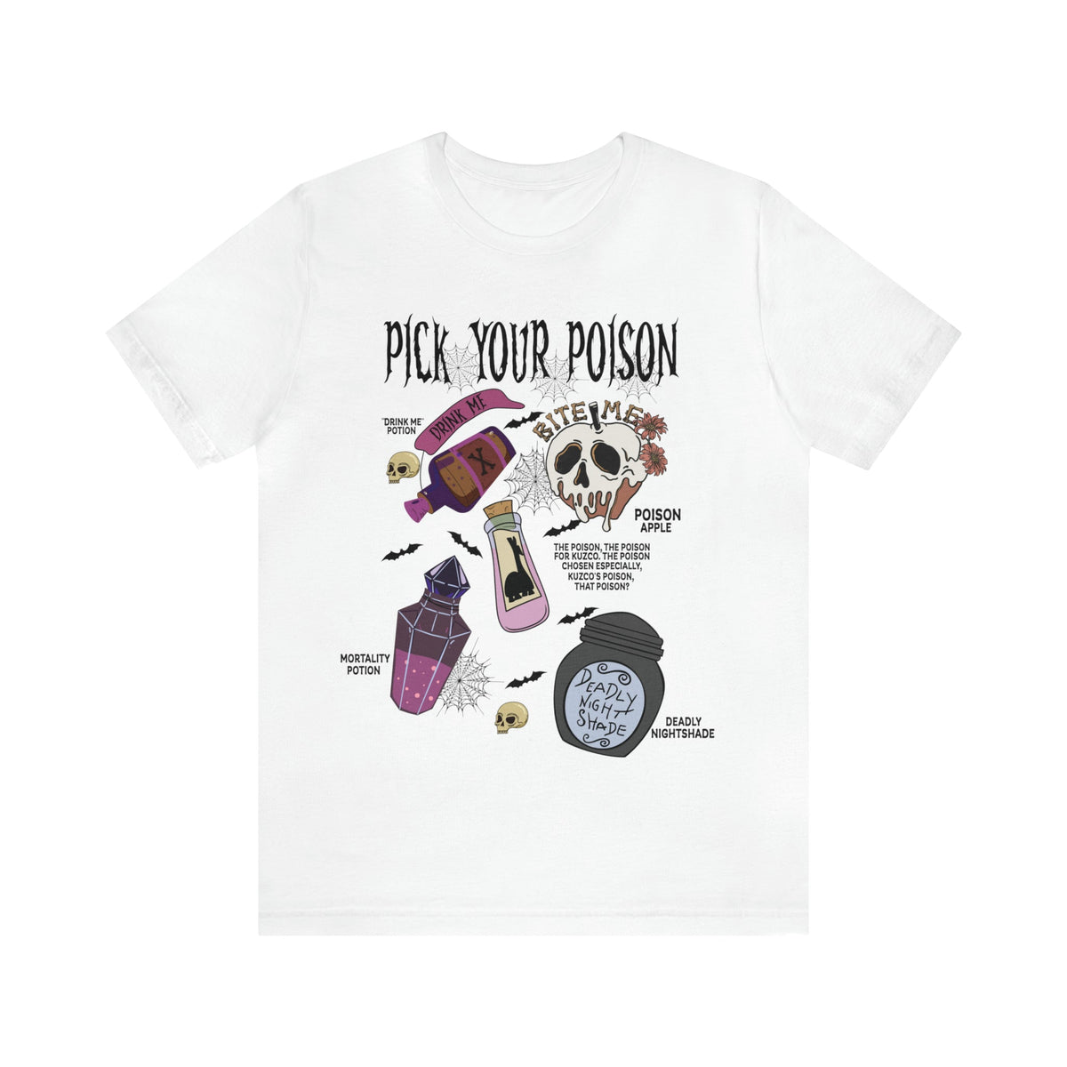 UNISEX Bella Canva T-Shirt Pick Your Poison Evil Retro Villains