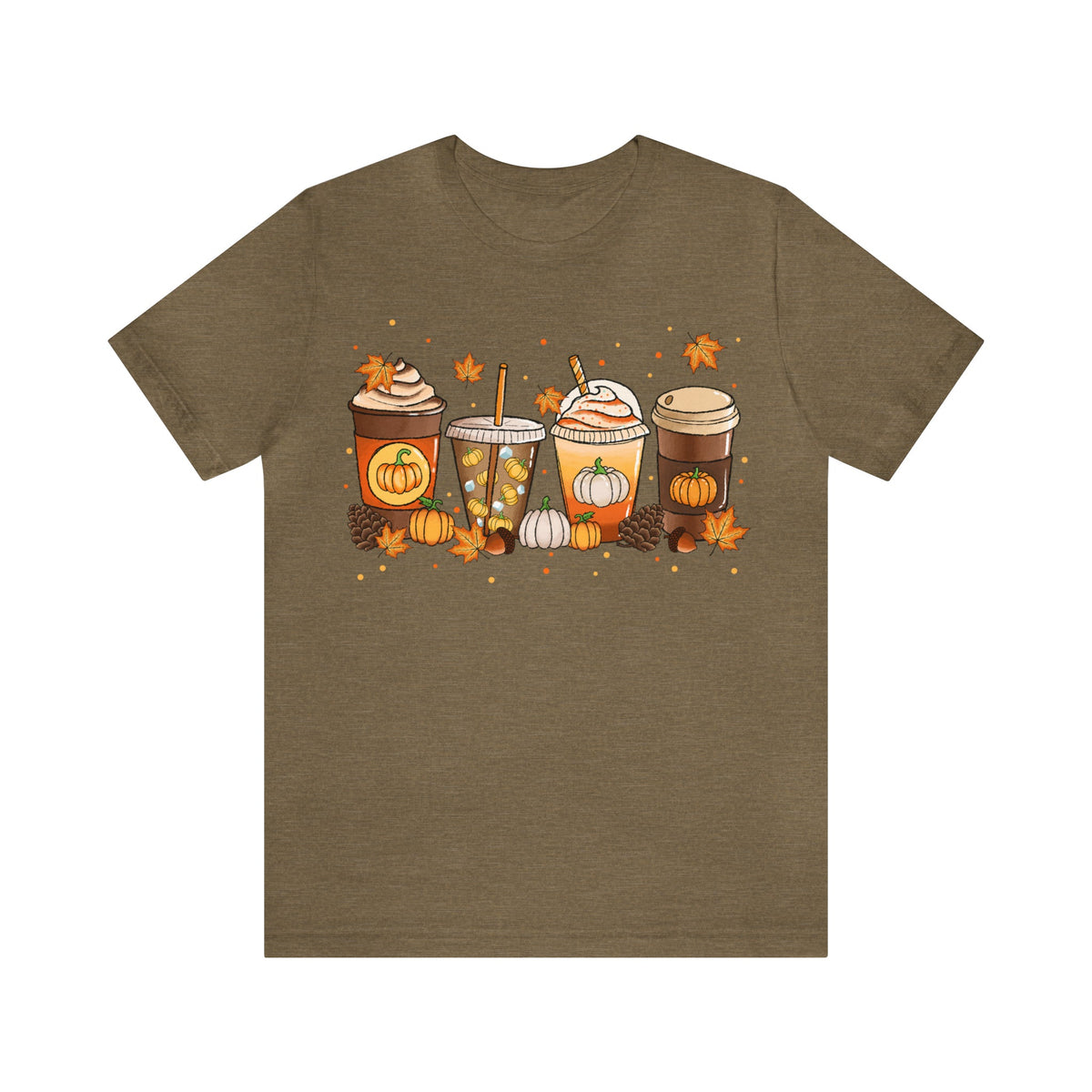 Unisex BELLA CANVA T-Shirt Pumpkin Spice Falls Drinks Pumpkin Latte Coffee