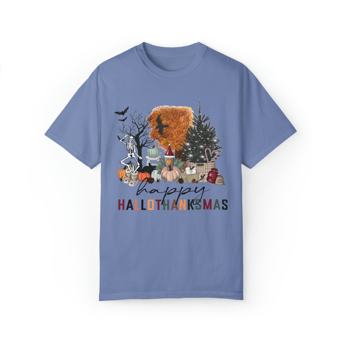 Unisex COMFORT COLORS T-Shirt Happy HalloThanksMas Funny Fall