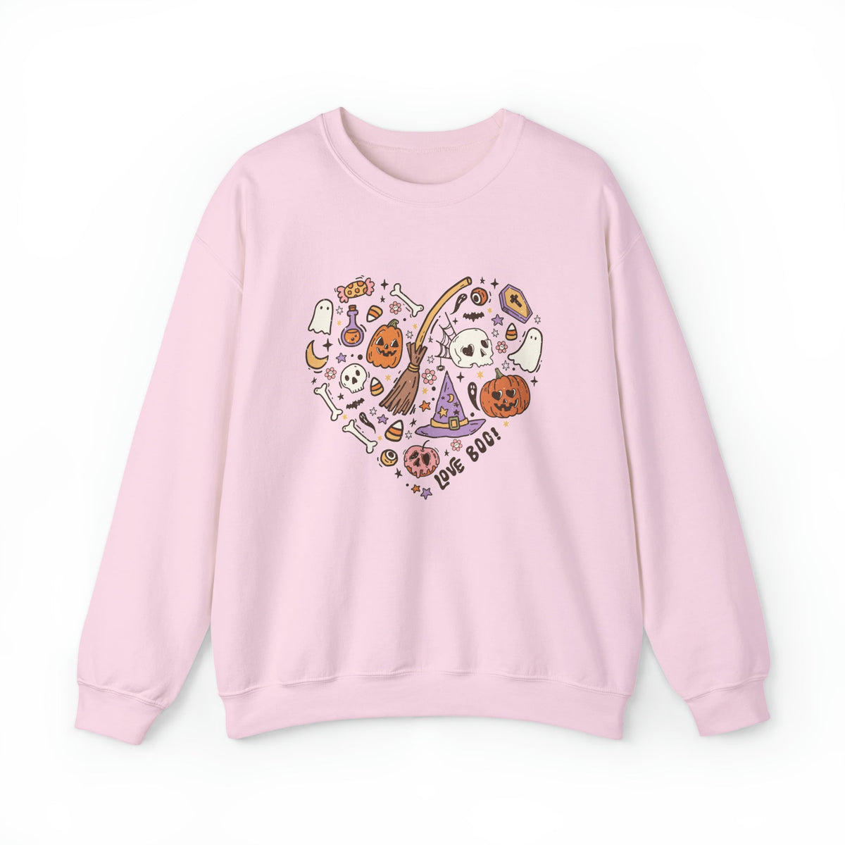 Unisex Sweatshirt Halloween Heart Doodles Cute Halloween Theme Shirt